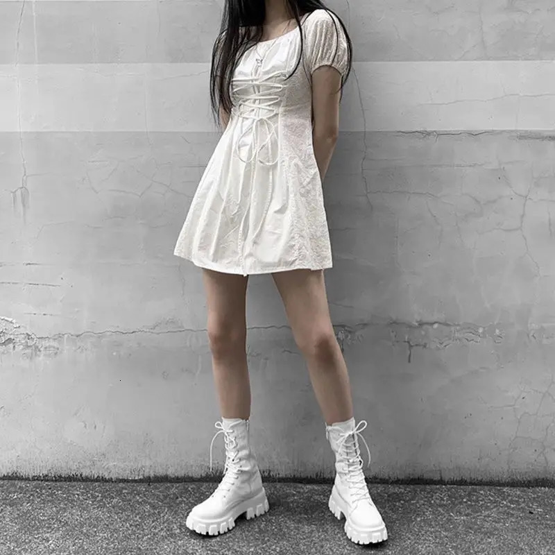Mid Calf Boot Autumn Winter Fashion Laceup Ladies Chelsea Zipper Botas Mujer Sports Platform Heel Shoes 250917