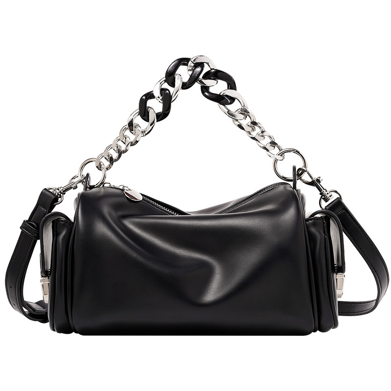 2025 New Women's Soft Leather Crossbody Premium Chain Pillow Motorcycle Boston Large Capacity Bag fashion Designer