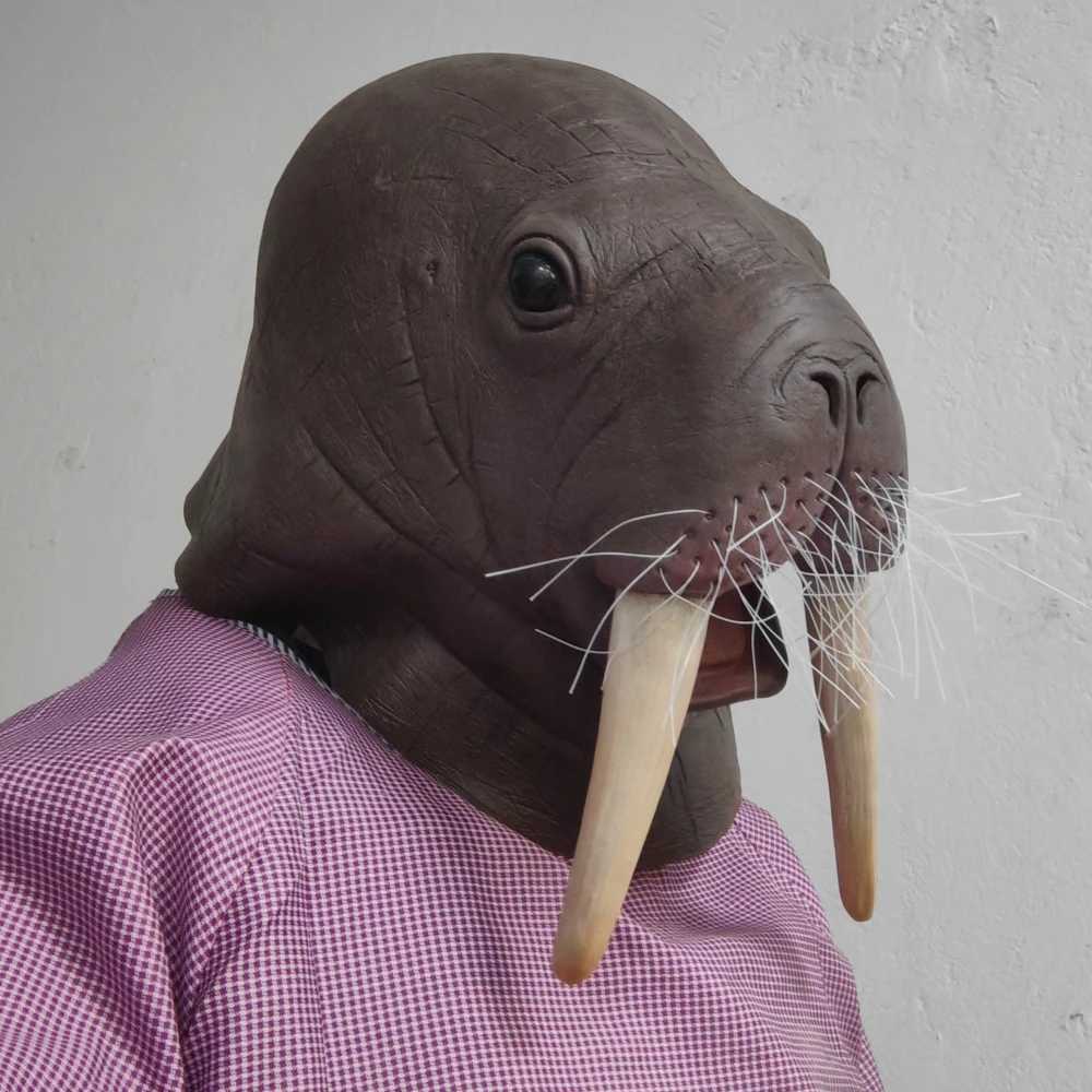 Funny Walrus Mask Sea Lion Animal Full Head Latex Fancy Dress Costume Animal Mask Seal Sea Lions Head Mask Novelty Creepy LatexXJ250905