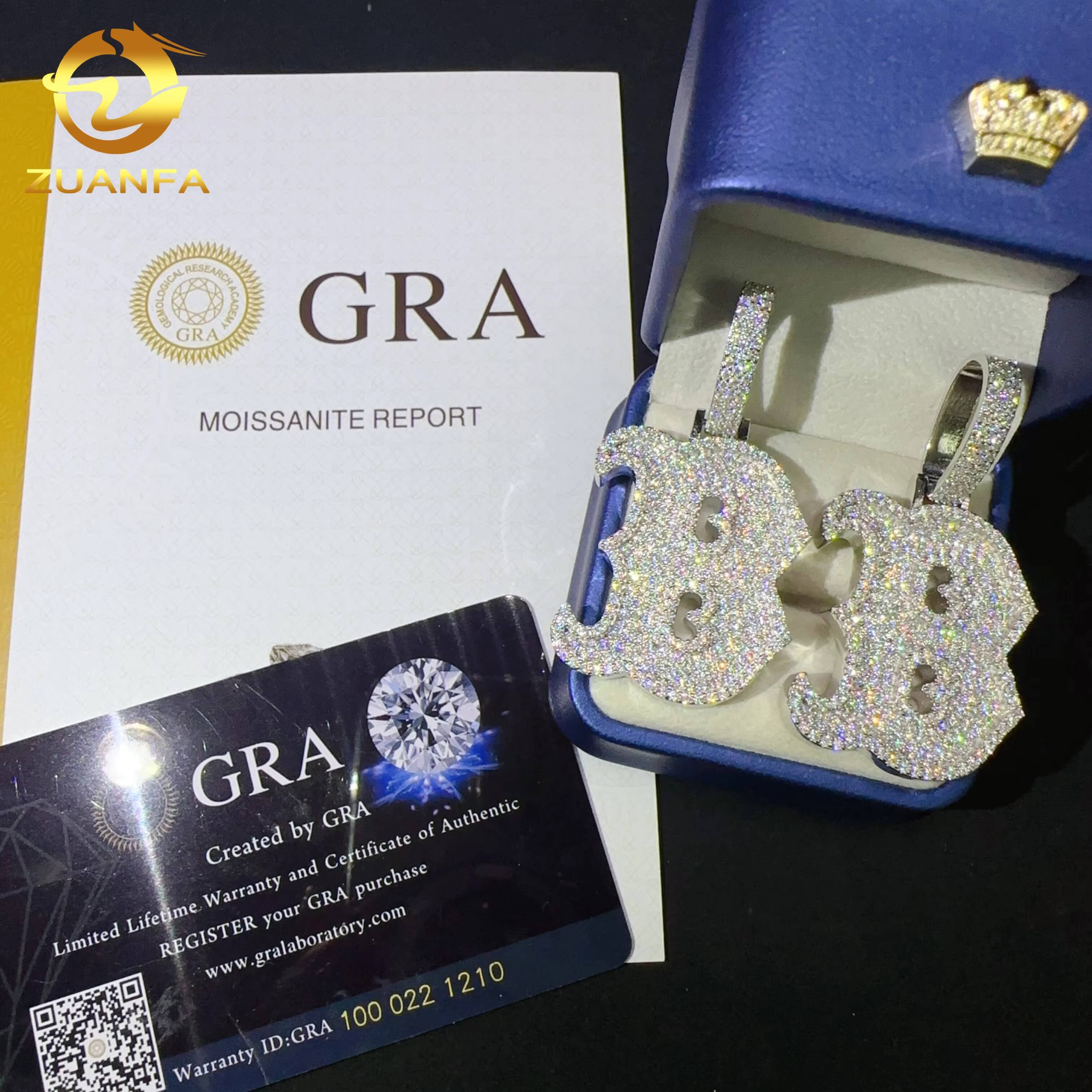 Custom Hip Hop Fine Jewelry in Sterling Silver 925 Iced Out Moissanite Letter Pendant VVS Moissanite Diamond Fashion Pendant