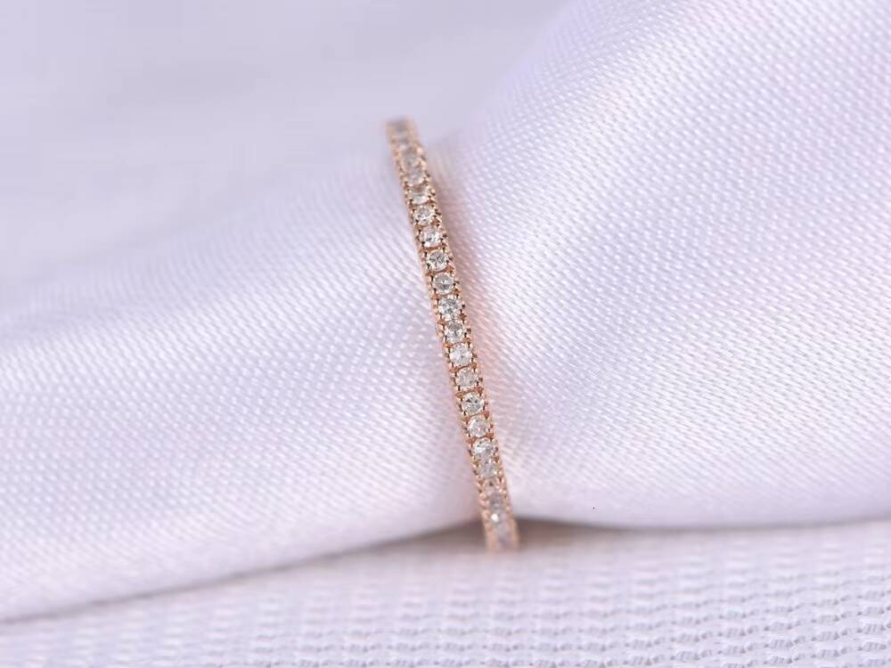 18k Rose Gold Halo Diamonds 1ctw Engagement Ring Moissanite Ring Band