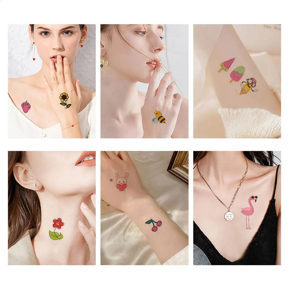 30pcs Small Cute Tattoo Stickers for Hand Fingers Disposable Cartoon Star Sun Pattern Temporary Tattoos 250825