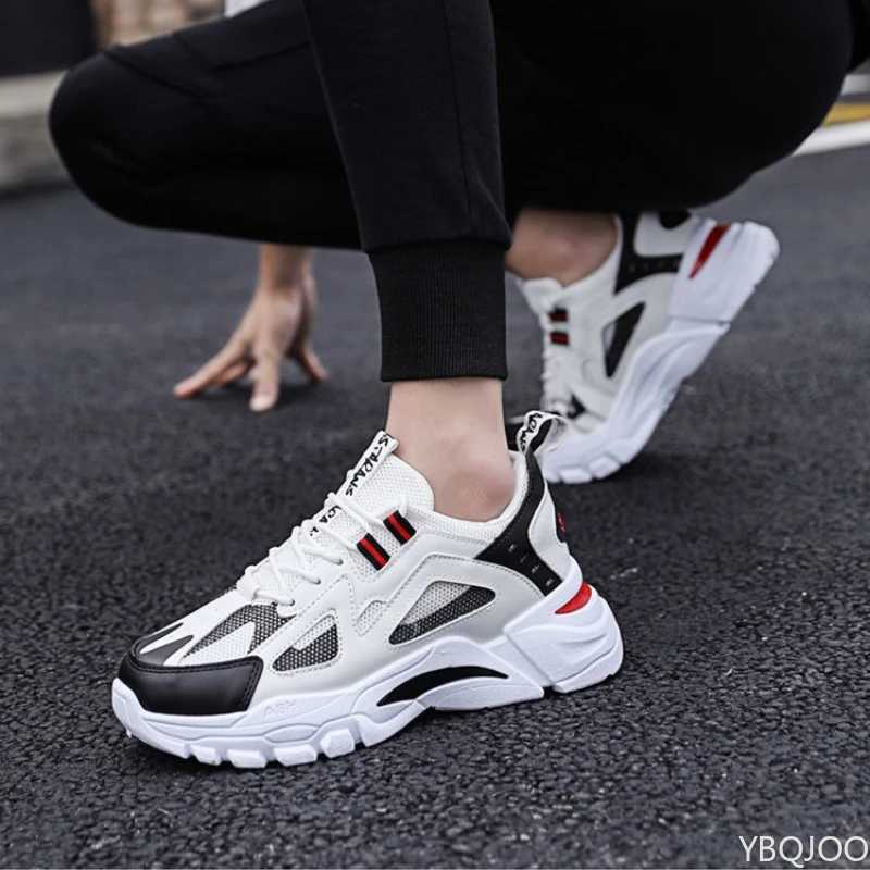 New Mens Shoes Spring Autumn Breathable Mesh Shoes Thick Soled Height Increasing Shoes Mens Versatile Trendy Sports Shoes Z250905