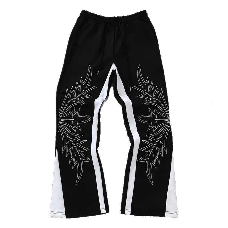 Design Sense Printed Straight Street Fashion Loose Wide-Leg Long Pants Sweatpants for Men
