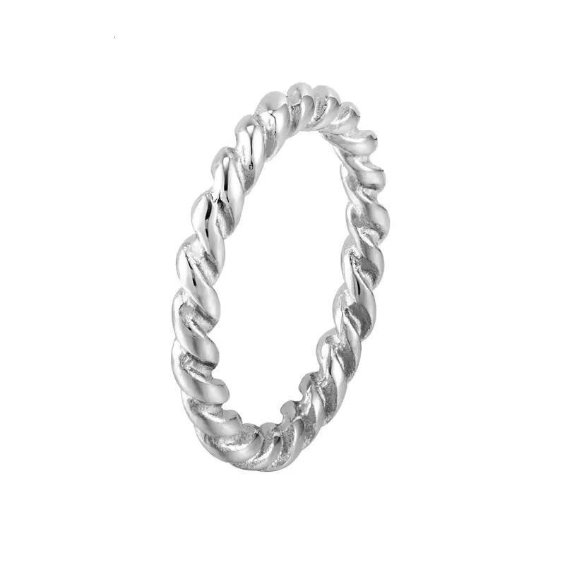 Wholesale Womens Stainless Steel Fashion Rings Jewelry Women Gold Plated Twisted Style Ring