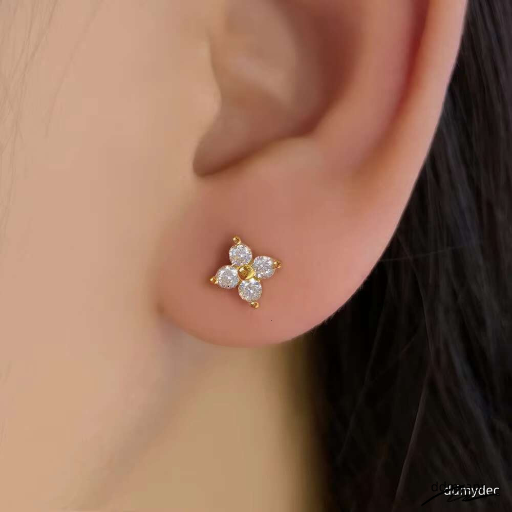 Girl Fine Jewelry Sweet Factory Custom Multi Color Stone ddmydec Black Gold Plated Sterling Sier Mini Stud Earrings For Kids ddmydec