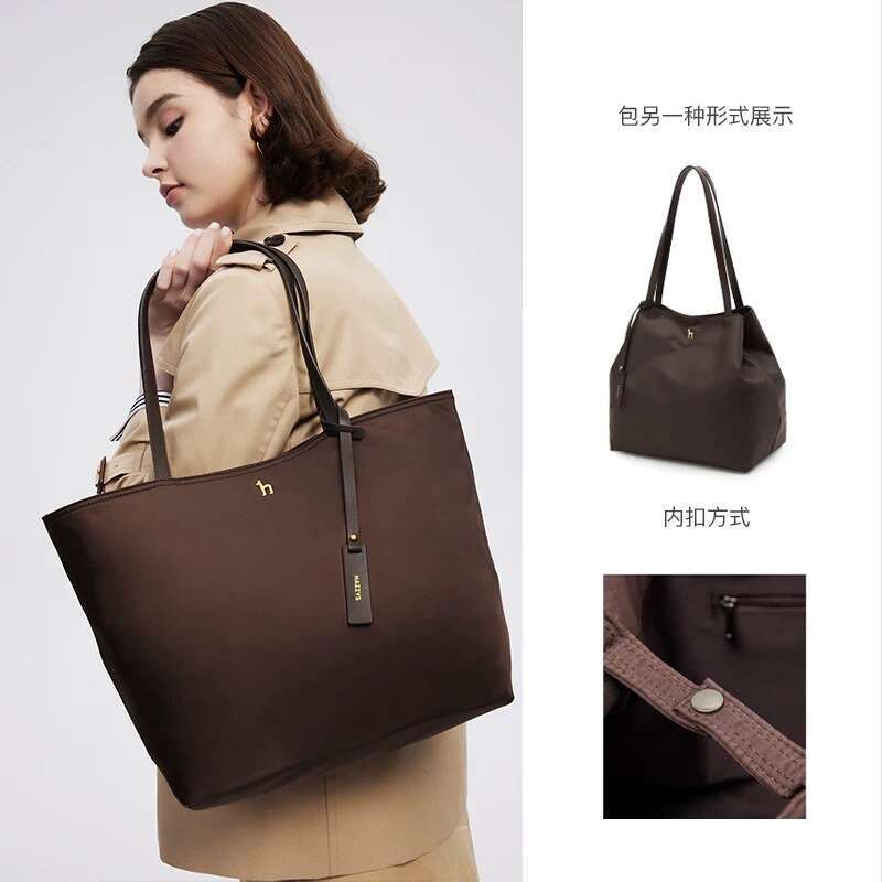 Korean Haggis Single Shoulder Handheld Dumpling for Women, Large Capacity Commuter Gym Bag, Nylon Tote Bag