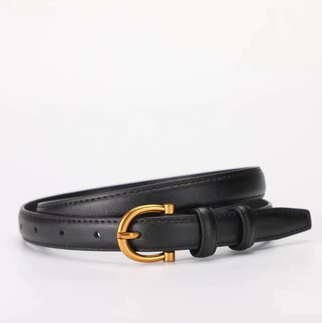 Womens Versatile Genuine Leather Belt Pin Buckle Summer Trendy Instagram Style Jeans New Arrival Waist Chain