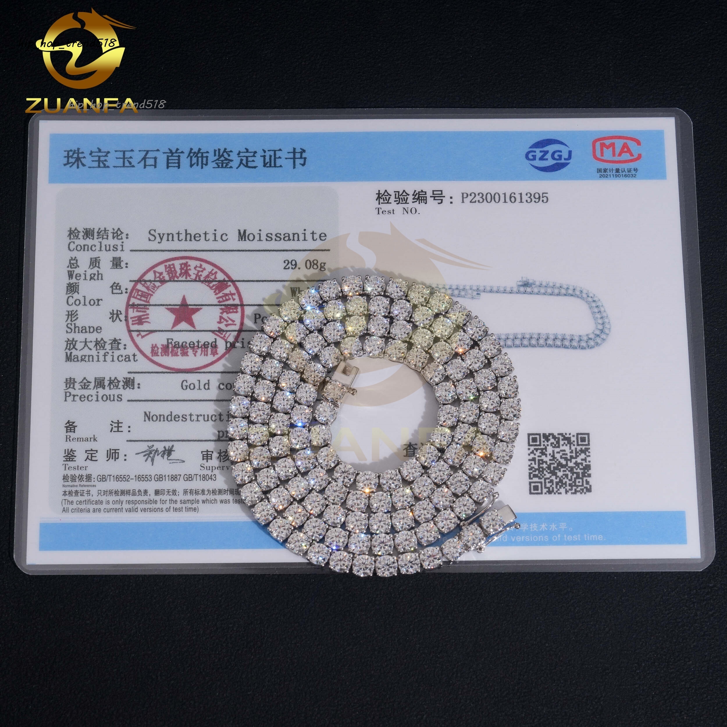 48 Hours Ship 10K Solid Gold 4mm Moissanite Diamond Hiphop Jewelry VVS Moissanite Necklace Moissanite Tennis Chain Necklace