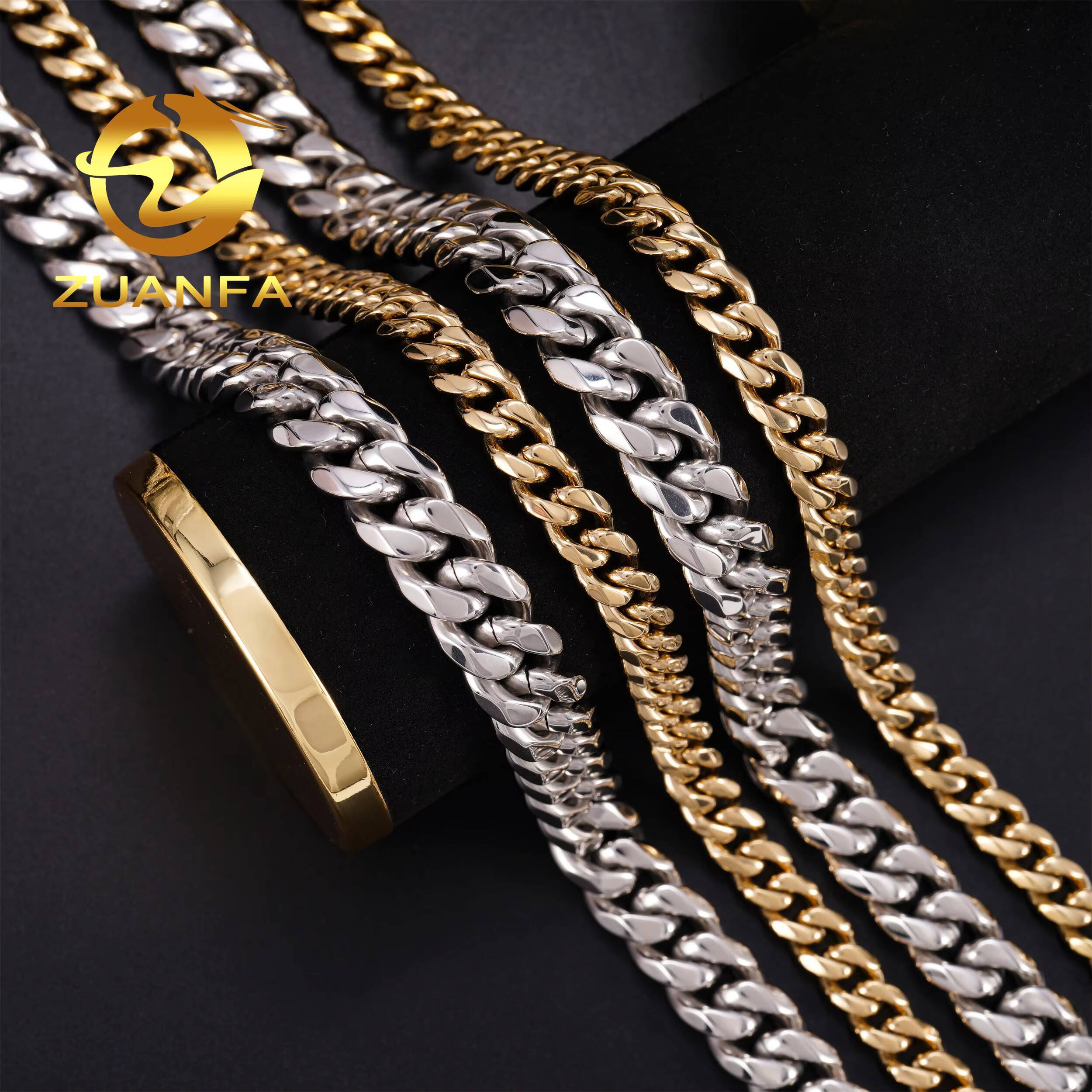 Ready Shipping 8mm 10mm 12mm High Quality 316L Stainless Steel Cuban Link Chain Bracelet Hip Hop Jewelry for Men Gift