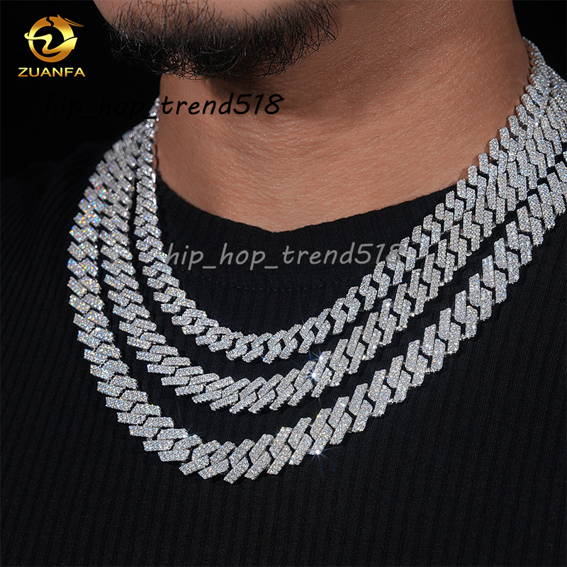 Cheap Price 8MM 10MM 12MM 13MM Vvs Moissanite Cuban Link Bracelet Men Fast Delivery Hip Hop Style Iced Out Diamond Cuban Chain
