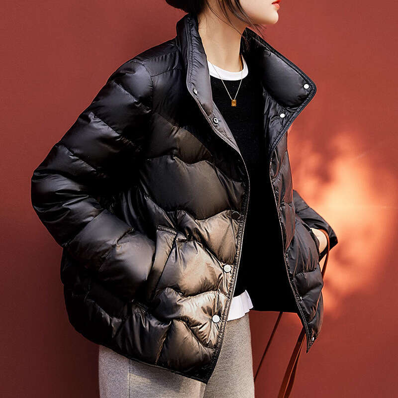 95 White Goose Lightweight Slimming Cocoon Down Jacket Winter New Women's Short Coat B5