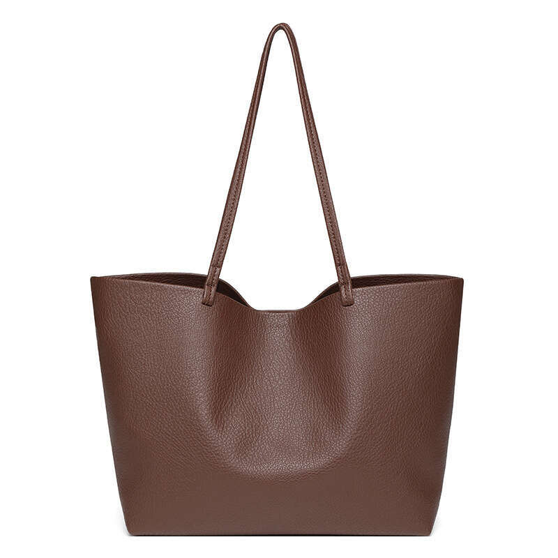 Niche Design Tote Large Capacity Soft Leather Women's Shoulder Underarm High-end Mother-daughter Commuter Bag Trendy
