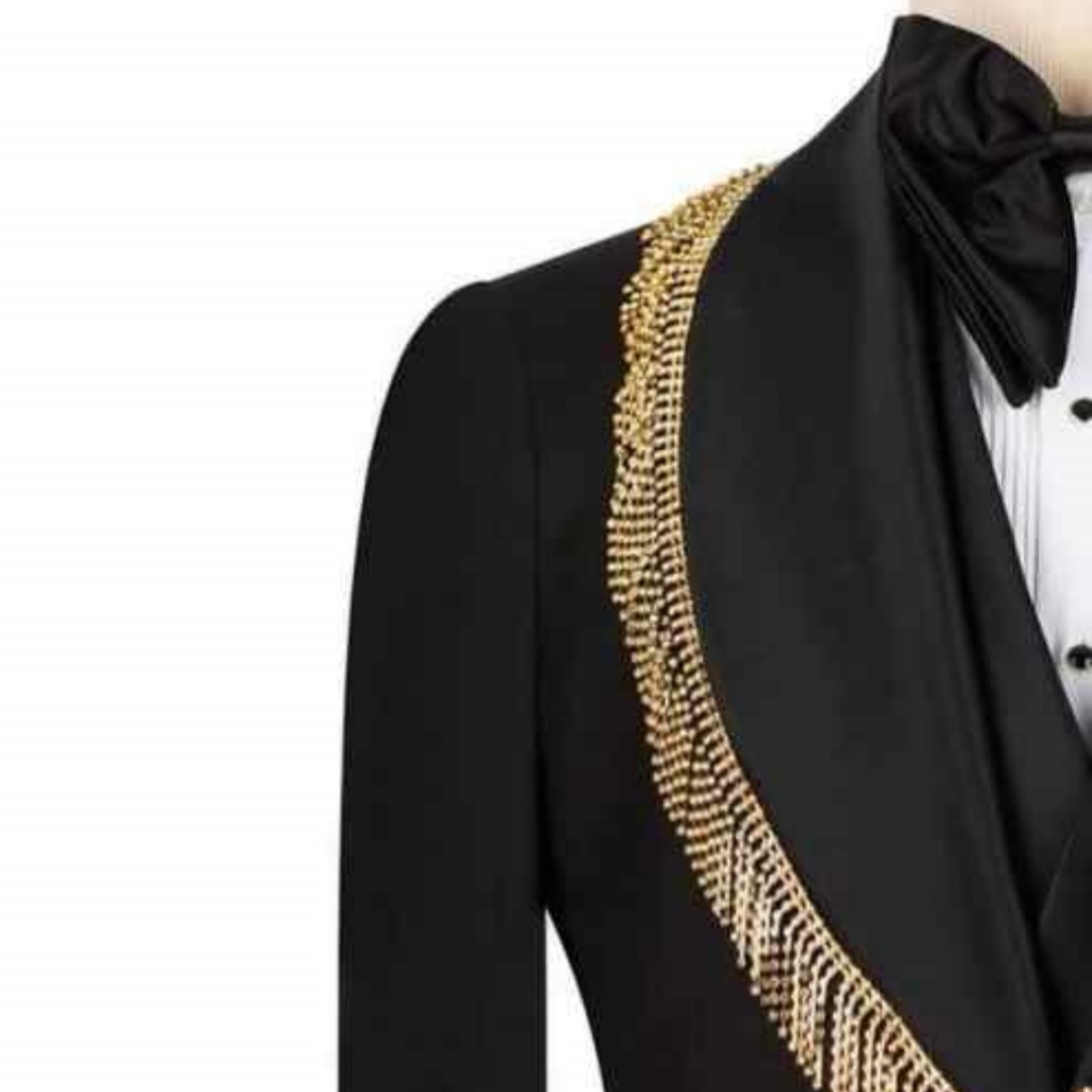 Luxurious 2 Pieces Men Suits Shawl Lapel Single Breasted Tuxedos Crystals Beading Prom Male Party Customized Outfits