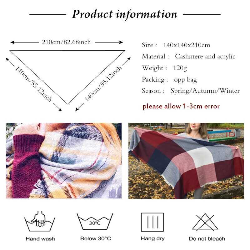 Women Winter Scarf Triangle Knitted Scarf Casual Ladies Plaid Shl and Wr Female Foulard Scarves Echarpe BufandaXJ250905