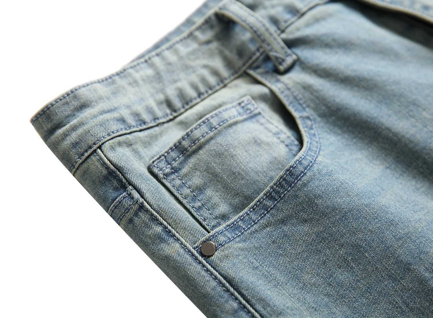 Mens blue casual jeans casual jeans fashion solid color jeans casual party stretch denim pants LY09 W250905