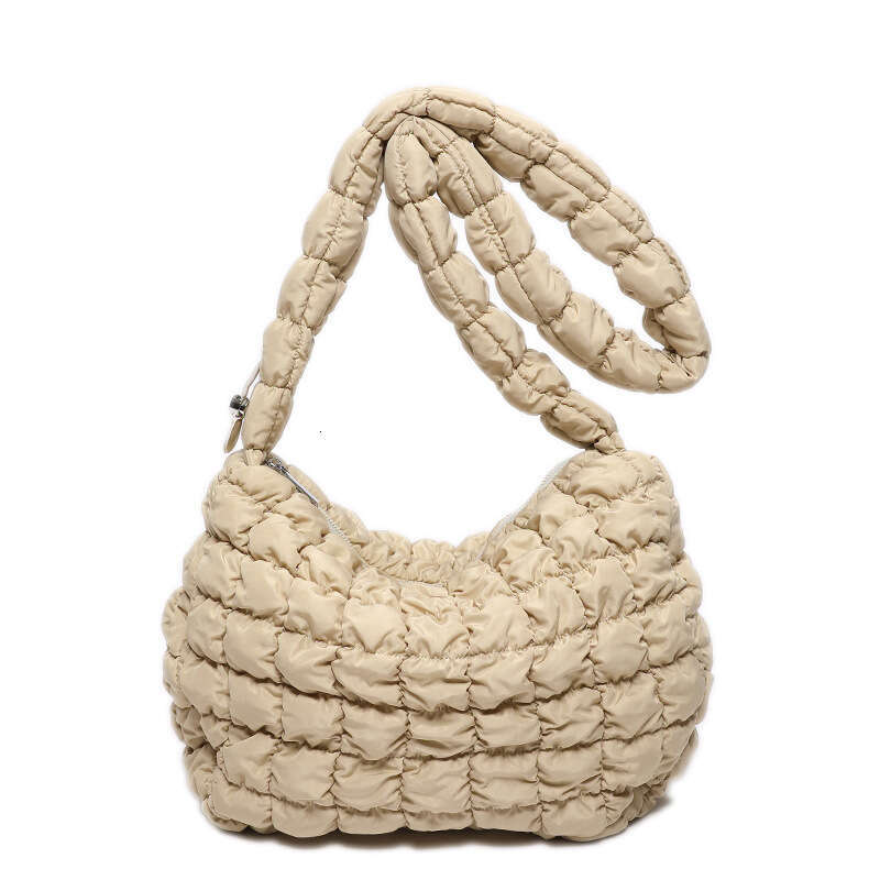 DHEssentials 2025 Korean Pleated Cloud Bag Women's Shoulder Crossbody Underarm Dumpling Bag Large Capacity Multi-Color Nylon