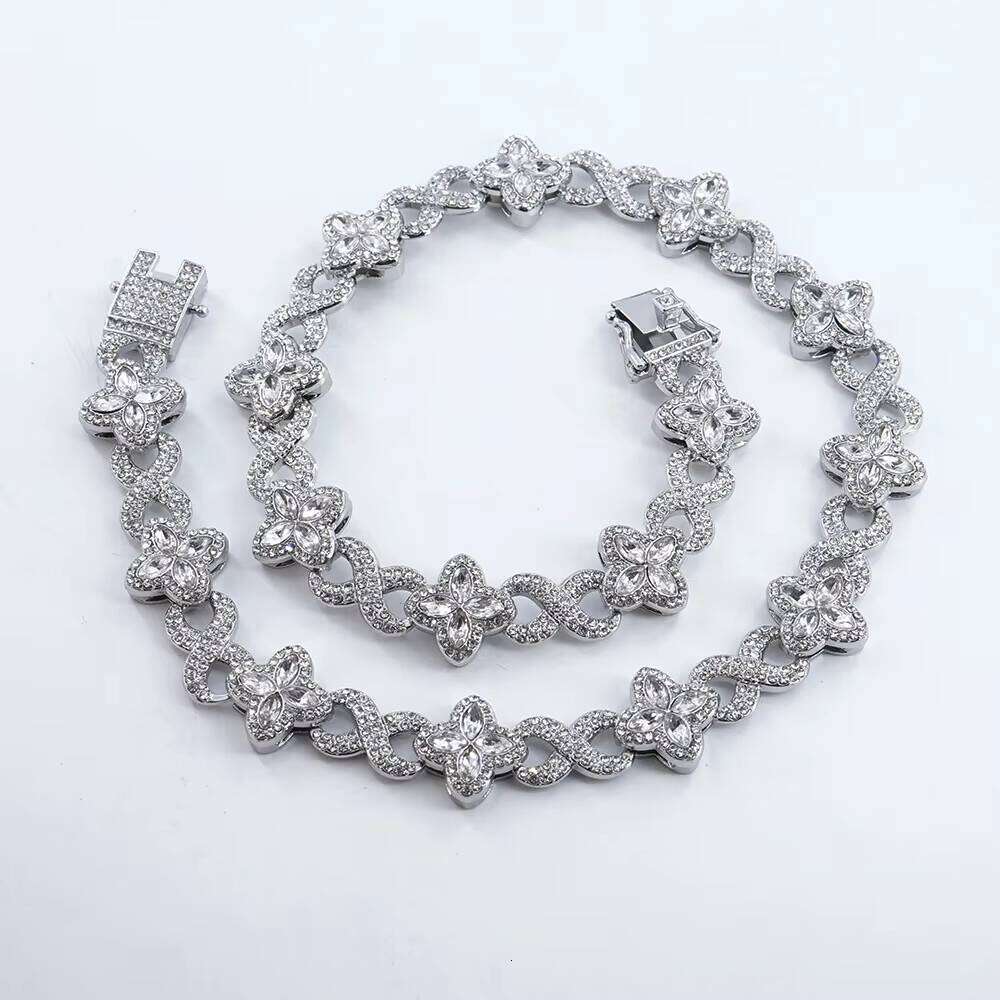 Cheapest Price Custom Iced Out Dia Rapper Men Jewelry Hip Hop Rhinestone Clover Cuban Bracelet for Women