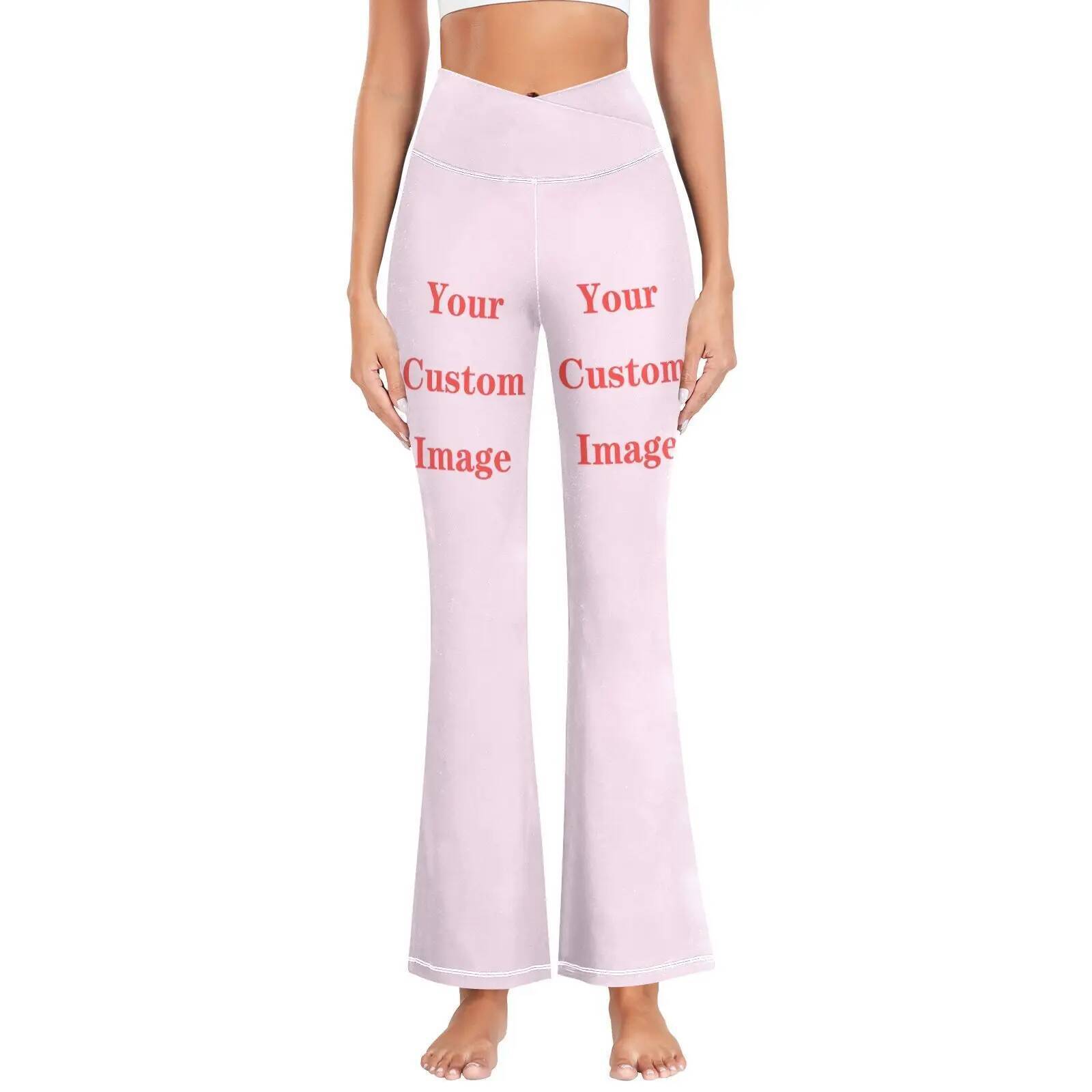 High Waist Naked feeling Leggings Push Up Sport Women Fiess Running Yoga Pants flared bottoms Custom Image Gym Girl leggings