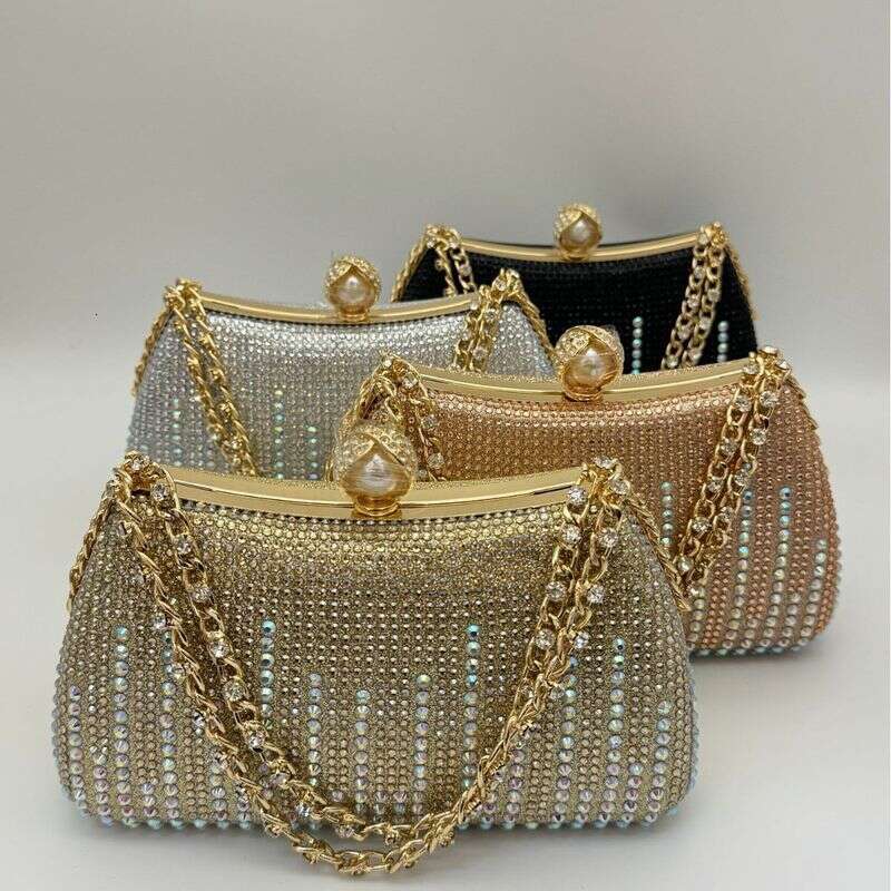 Handbag Chain For Women, Evening Clutch With Rhinestones