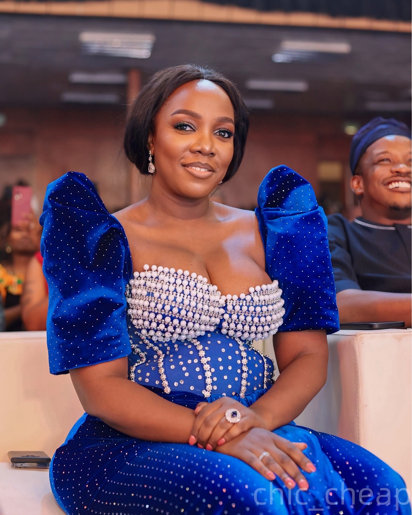 Aso Ebi Royal Blue Mermaid Prom Dresses 2025 Pearls Crystals Velvet Evening Formal Party Second Birthday Engagement Gowns Plus Size Dress For Special 