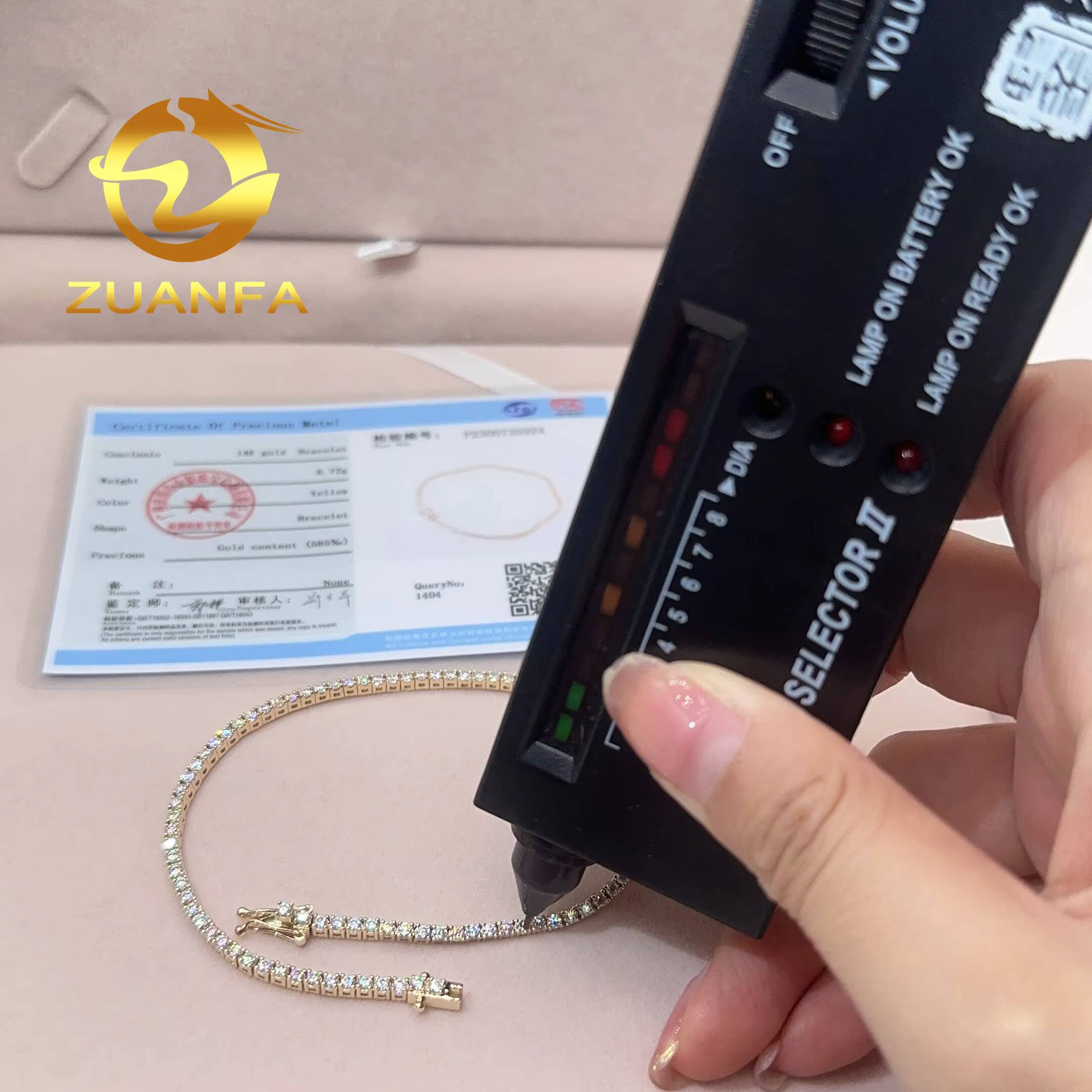 Hip Hop Jewelry Moissanite Tennis Chain 2mm 10k14k Vvs Diamond Fashion Tennis Chain Necklace Bracelet