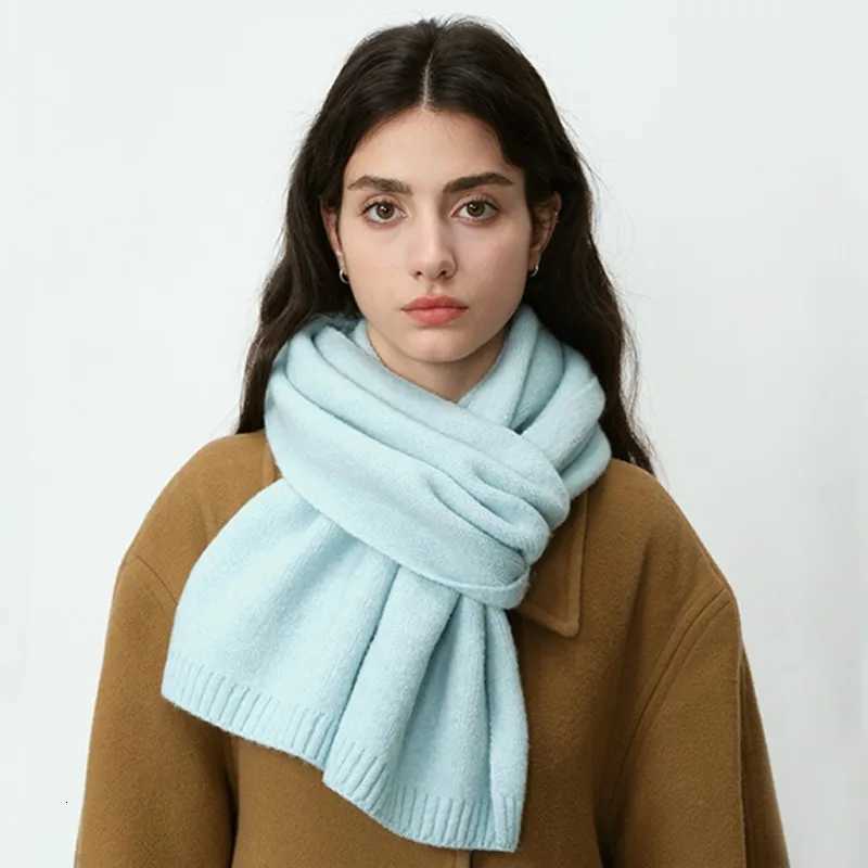 Solid Color Thickened Warm Knitting Scarf Women Scarf Cold Weather Thermal Neck Wr Casual Outfit Scarf XWJ109XJ250905
