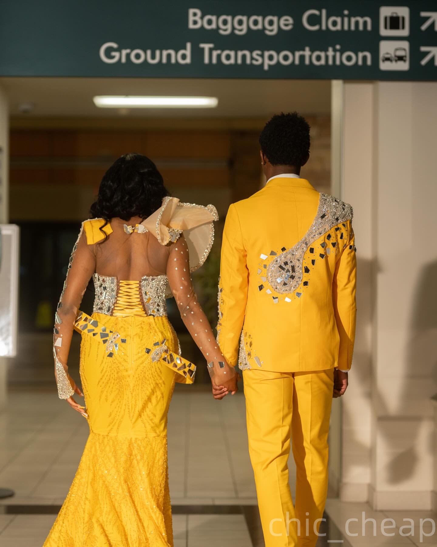 Aso Ebi Yellow Mermaid Prom Dresses 2025 Crystals Beaded Sheer Neck Sequined African Evening Formal Party Second Birthday Engagement Dress Gowns robe 