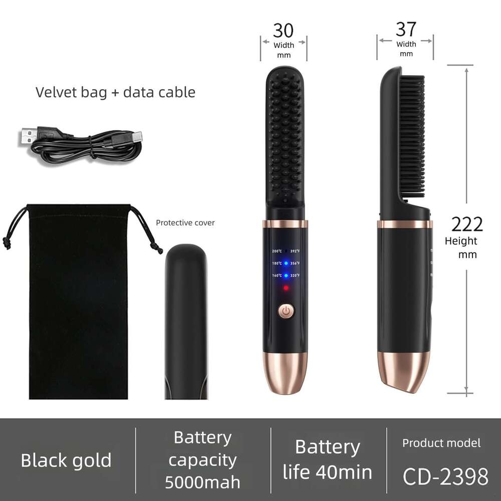 Designer Brand Korean Men S S Beard Portable Home Multifunctional USB Wireless Base Dual Purpose Rechargeable Straightening Comb