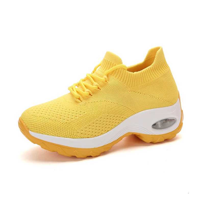 Women Tennis Shoes Breathable Mesh Heightincreasing Slipon Female Sock Footwear Outdoor Women Sneakers Thick Bottom Platforms Z250905