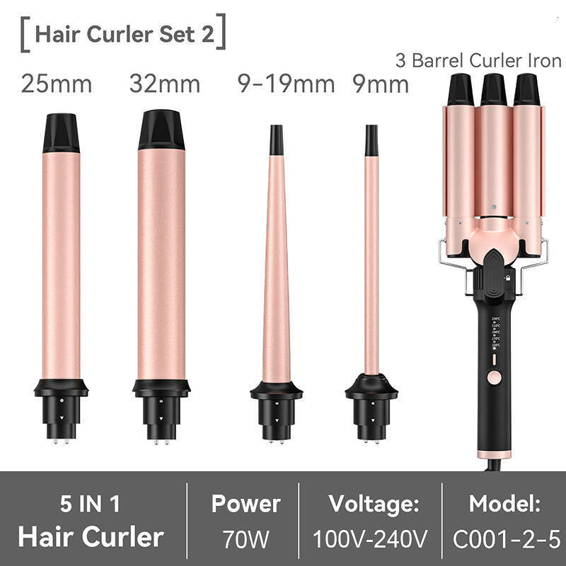 Designer Famous Brand Multi In One Hairstyle Big Wave Lazy Perm Five Functional Curling Iron