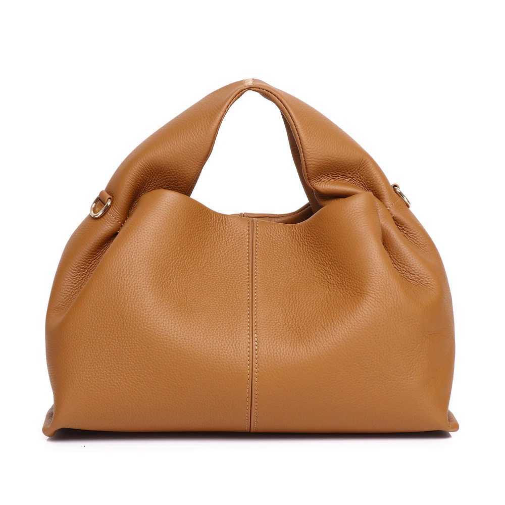 Genuine Leather Women Fashion Shoulder Crossbody Large Clouds Bag Ladies Handbag French Hundreds Pure Colour Lunchbox Bag Z250903
