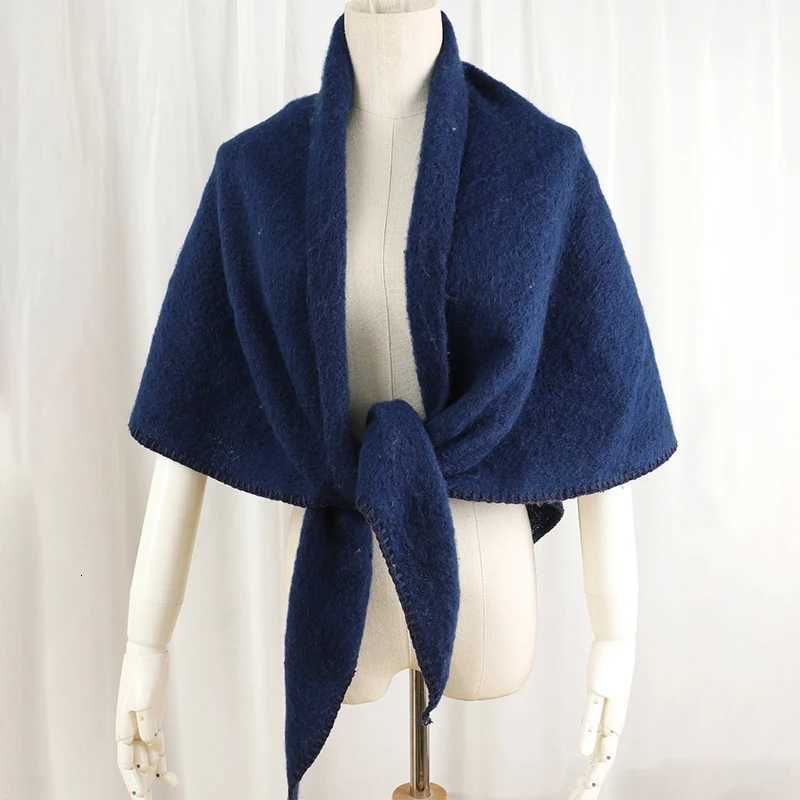 Women Winter Warm Cashmere Plaid Triangle Scarf Shl Fashion Soft Solid Luxury La Thick Blanket Long Bandana ScarvesXJ250905