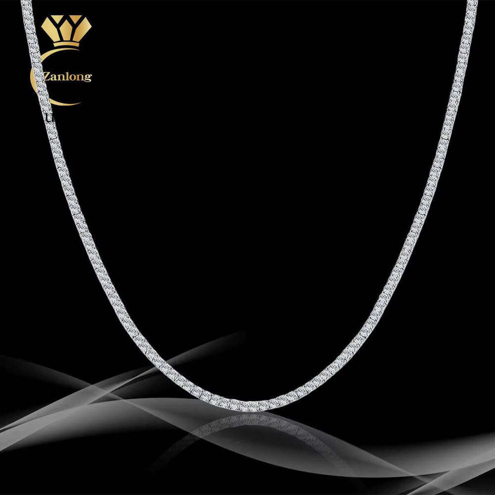 2.0mm~6.5mm Tennis Chain Sterling Sier Gold Plated Gift for Women Moissanite Necklace Jewelry