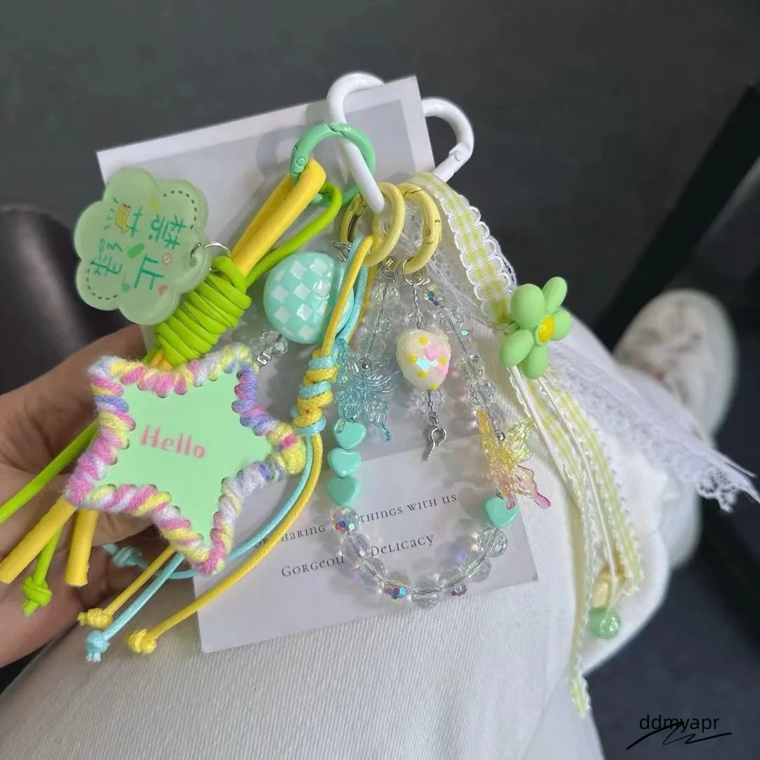 Dopamine Color Summer Atmosphere Exquisite Keychain Girl Series Ins Style Braided Rope Lace ddmydec Same Bag Hanging Decoration 250627