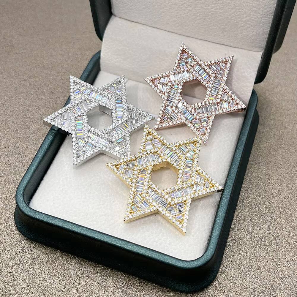 Hip Hop Jewelry Pass Diamond Tester VVSmoissanite Diamond Moissanite Pendant Necklace 925silver Pendant for Menwomen