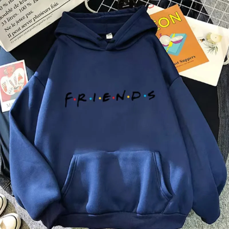Women Friends Print Hoodie Long Sleeve Pullover Fashion Clothing Casual Solid Color Female Spring Autumn Fashion Streetwear250905