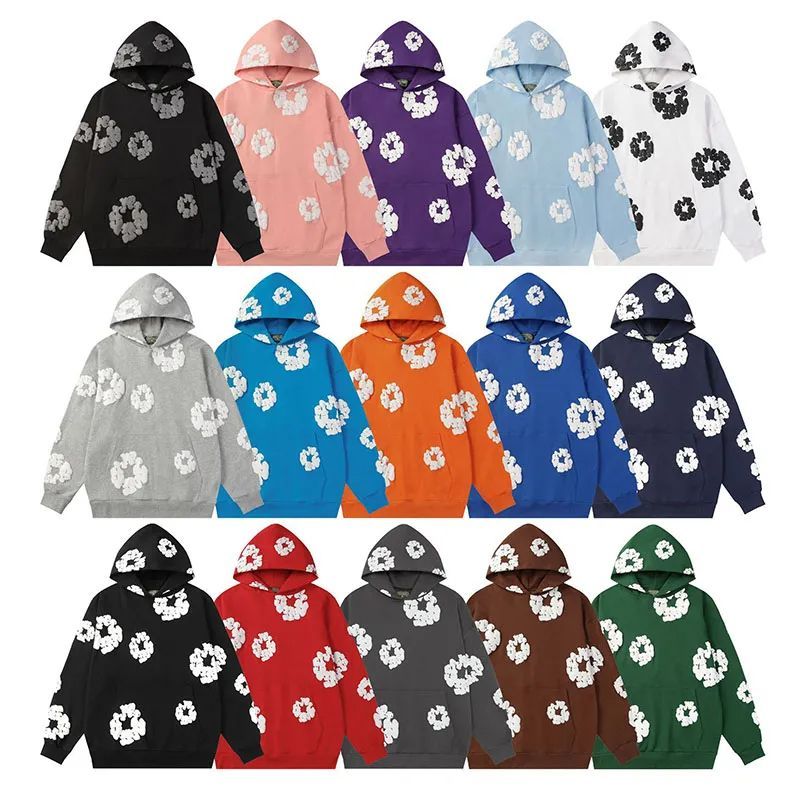 designer hoodies designer hoodies men hondies Printed hoodie hiphop sweatshirt foaming wreath cotton tracksuit mens womens denim foaming Print Streetwear Hoodie