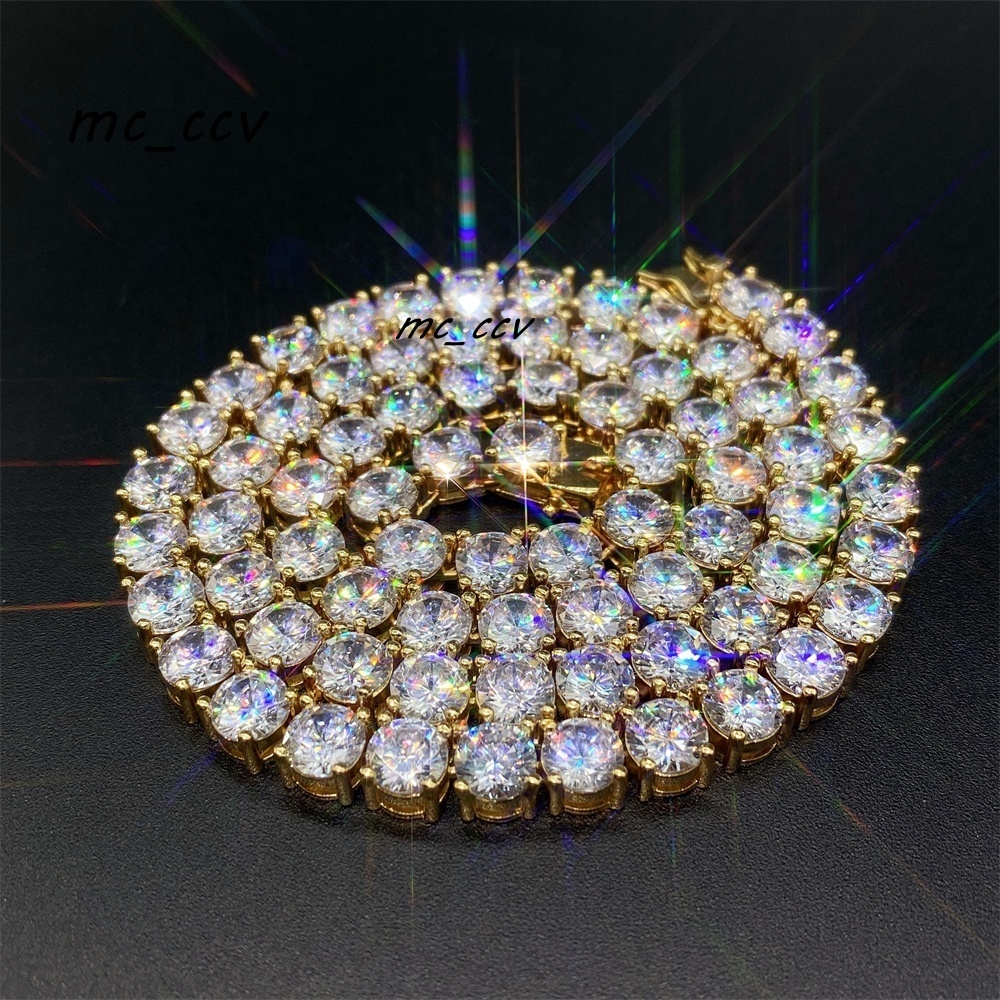 Hot Sale Fashion Jewelry Wholesale Price Iced Out 3mm 4mm 5mm 5a Moissanite Tennis Chain Brass Chain
