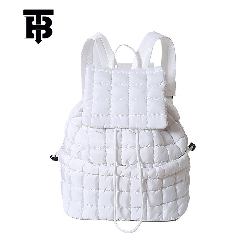 TB BHULAMTE Designer Bag Autumn Winter New Down Luxury Bag Padded Backpack Women's Fashion Commuter Large Capacity Fluffy Plaid Lightweight Trave