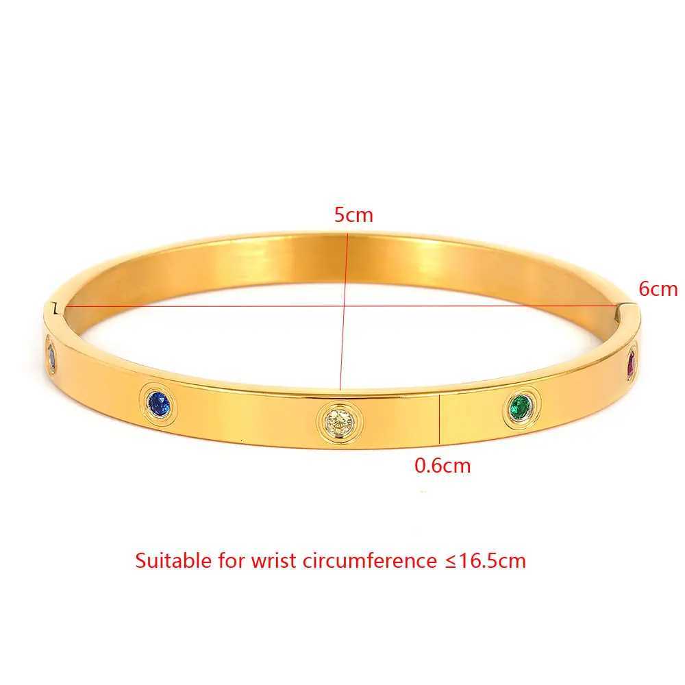 Luxury Cubic Zirconia Stainl Steel Bracelets for Wen Crystals Bangles Simple Style Couple Jewelry Rance Wedding Gift S250905