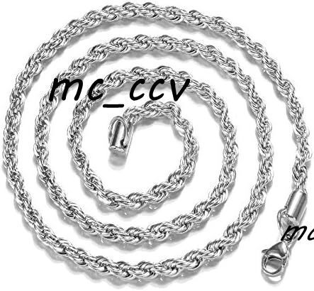 Wholesale Hip Hop Sterling Silver 925 Rope Chain Twist Necklace Wedding Engagement Jewelry 12mm Chunky Rope Chain Necklace