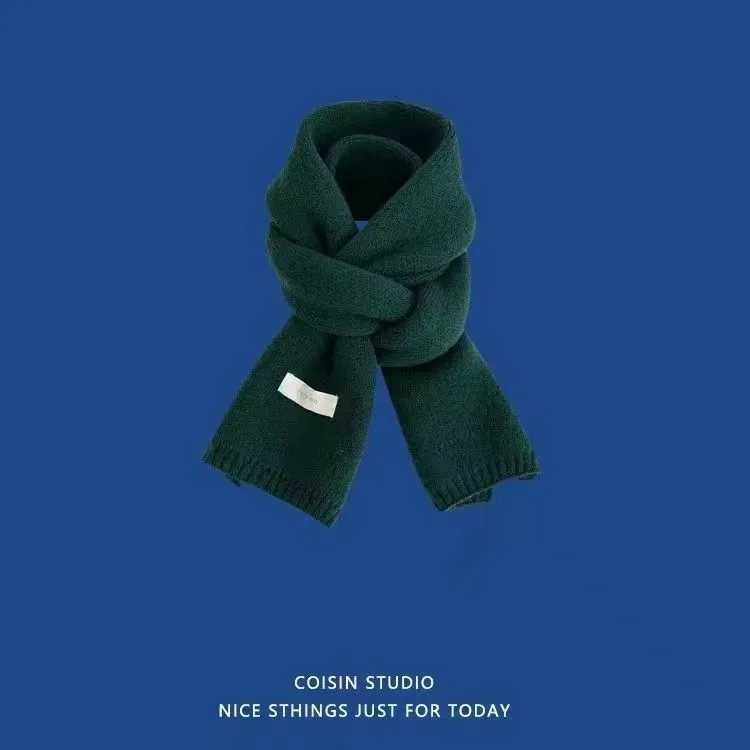Women Solid Color Knitted Scarf Warm Versatile for Students Couples New Fall Winter Fashion Neck Warmer Tren AccoryXJ250905