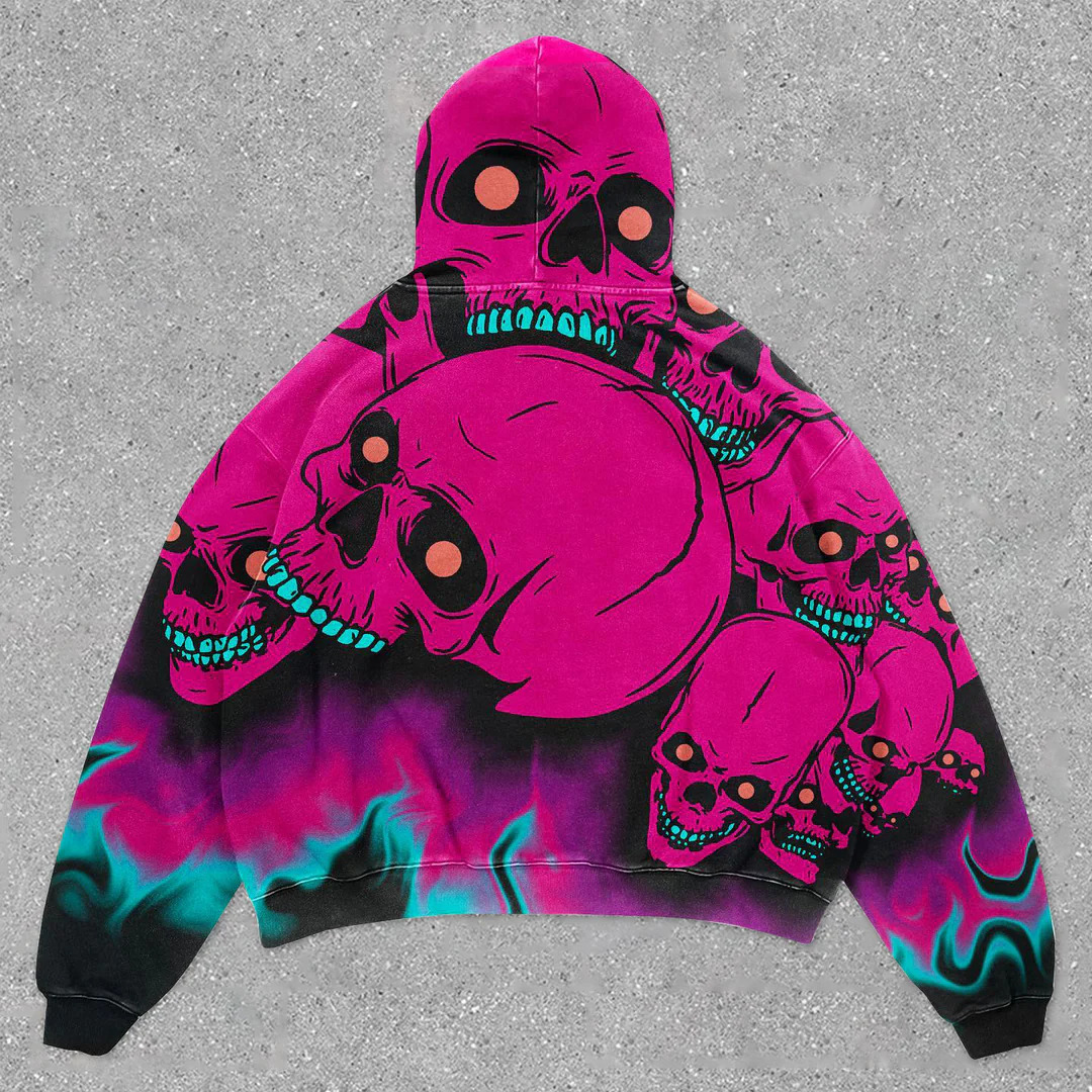 Mens Designer Hoodies Y2K black skull pattern 3D-printed pattern trendy Fashion Autumn Hip-Hop Style Streetwear pullover hoodie