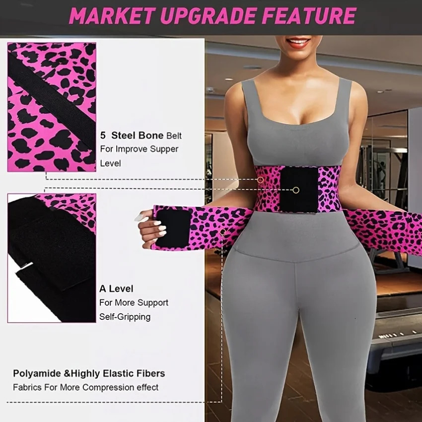 1 piece leopardprint womens abdominal tightening belt high compression triplewrap fitness shaping waistband 250905