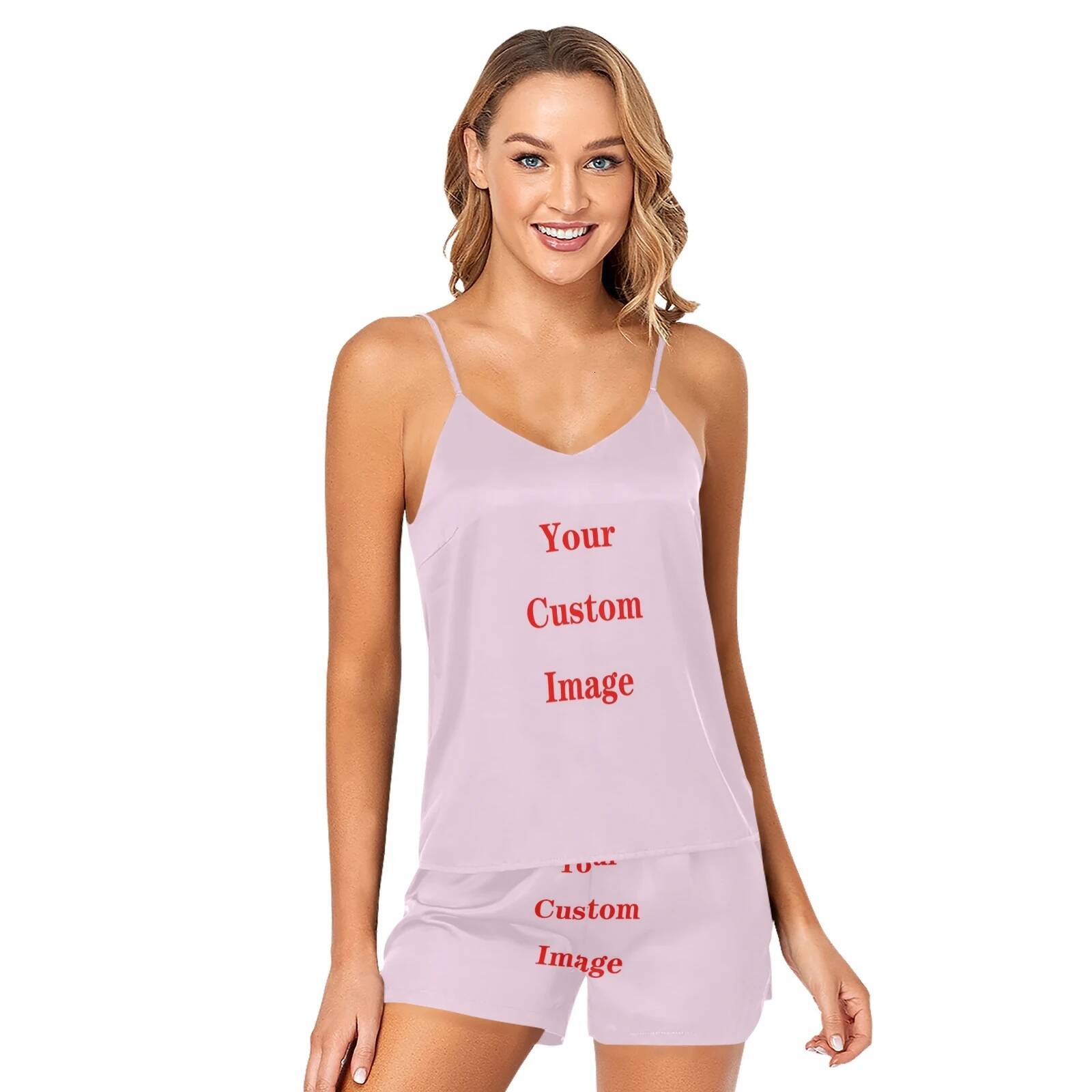 New Women's Pamas Comfortable Sleepwear Suit Home Clothes Custom Printing Pijama Mujer Summer Pyjamas Femme Nightgownown