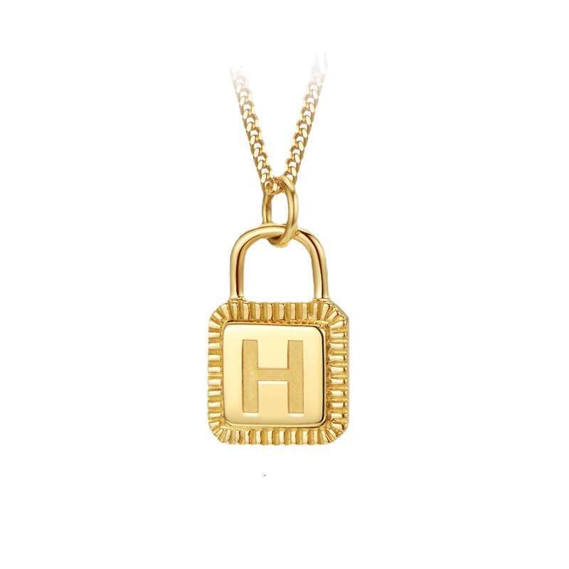 DH collections 2025 Summer: Women's Personalized 26 - Letter Lock - Pendant Necklaces with 925 Silver Snake Chain