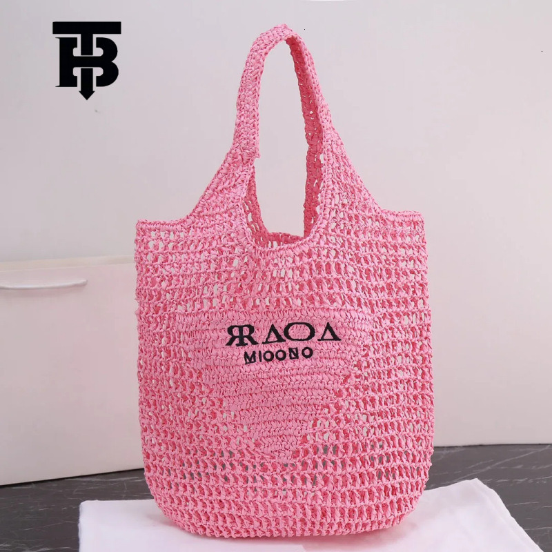 Fashion Handmade Hollowed Out Letter Embroidery Woven Bag Free Shipping Designer Luxury Handbag Niche Casual Mesh Bag Single Shoulder Beach Bag