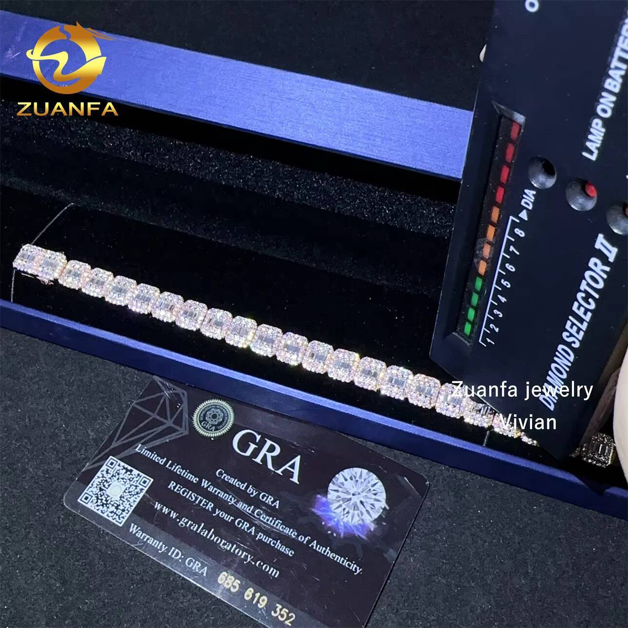 9MM Sterling Silver 925 Luxury Moissanite Cuban Link Bracelet VVS Moissanite Diamond Miami Cuban Link Chain Bracelet