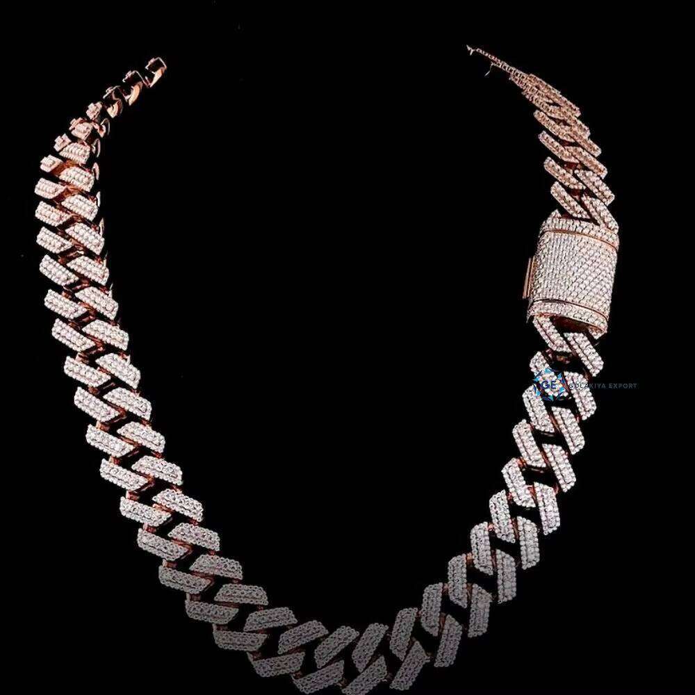 Colorless Moissanite Iced Out Dia Cuban Hip Hop Necklace Fashion Chains for Men and Women